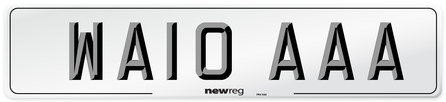 WA10 AAA Number Plate from New Reg